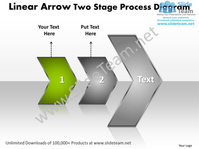Ppt linear arrow two stage process network diagram powerpoint template ...