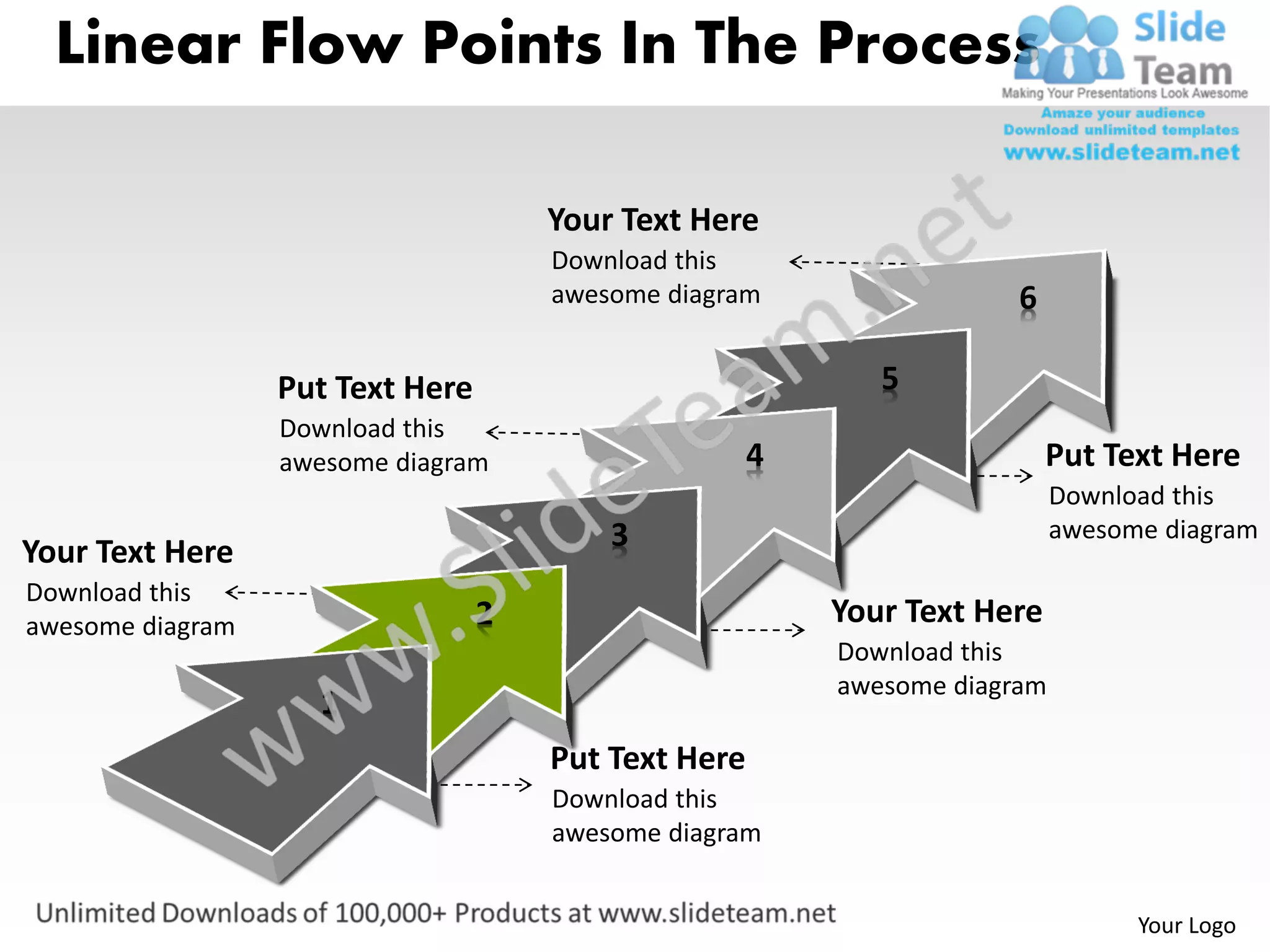 Ppt linear demo create flow chart powerpoint points the process