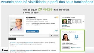Anuncie onde há visibilidade: o perfil dos seus funcionários

20 vezes mais alta do que

Taxa de cliques
a média do setor

 