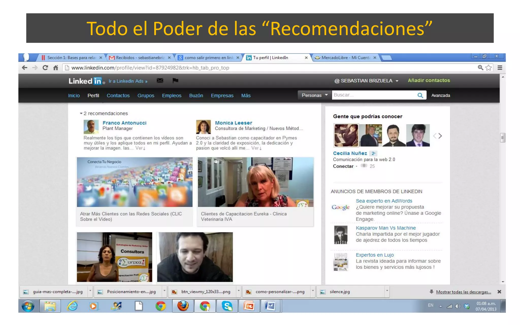 Todo el Poder de las “Recomendaciones”
 