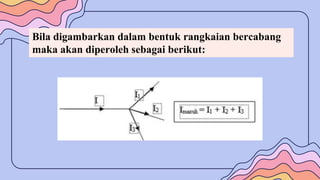 Bila digambarkan dalam bentuk rangkaian bercabang
maka akan diperoleh sebagai berikut:
 