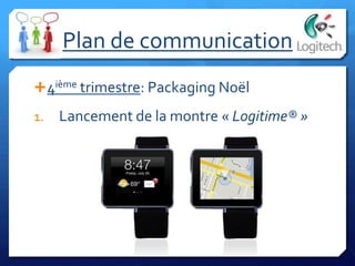 4ième trimestre: Packaging Noël
1. Lancement de la montre « Logitime® »
Plan de communication
 