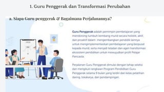 a. Siapa Guru penggerak & Bagaimana Perjalanannya?
1. Guru Penggerak dan Transformasi Perubahan
 