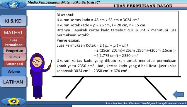 Ppt luas permukaan dan volume balok