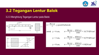 nbnbnbnb
3.2 Tegangan Lentur Balok
3.2.3 Menghitung Tegangan Lentur pada Balok
 