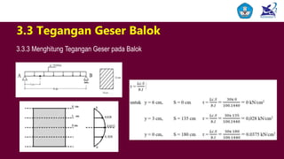 nbnbnbnb
3.3 Tegangan Geser Balok
3.3.3 Menghitung Tegangan Geser pada Balok
 