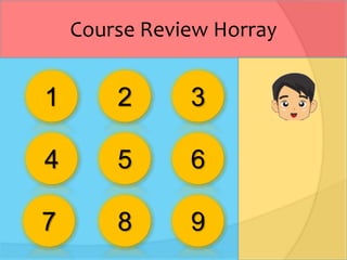 Course Review Horray
1
987
654
2 3
 