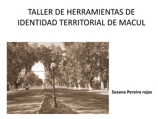 TALLER DE HERRAMIENTAS DE
IDENTIDAD TERRITORIAL DE MACUL
Susana Pereira rojas
 
