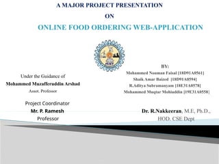 Online Food Ordering Web- Application using python | PPTX