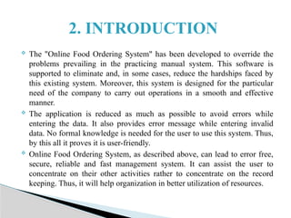 Online Food Ordering Web- Application using python | PPTX