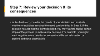 Ppt making decision making | PPT