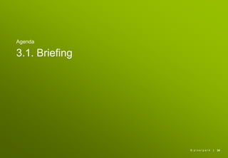 |
Agenda
3.1. Briefing
24© p i x e l p a r k
 