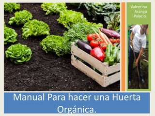 Valentina
Arango
Palacio.

Manual Para hacer una Huerta
Orgánica.

 