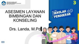 ASESMEN LAYANAN
BIMBINGAN DAN
KONSELING
Drs. Landa, M.Pd
3
 