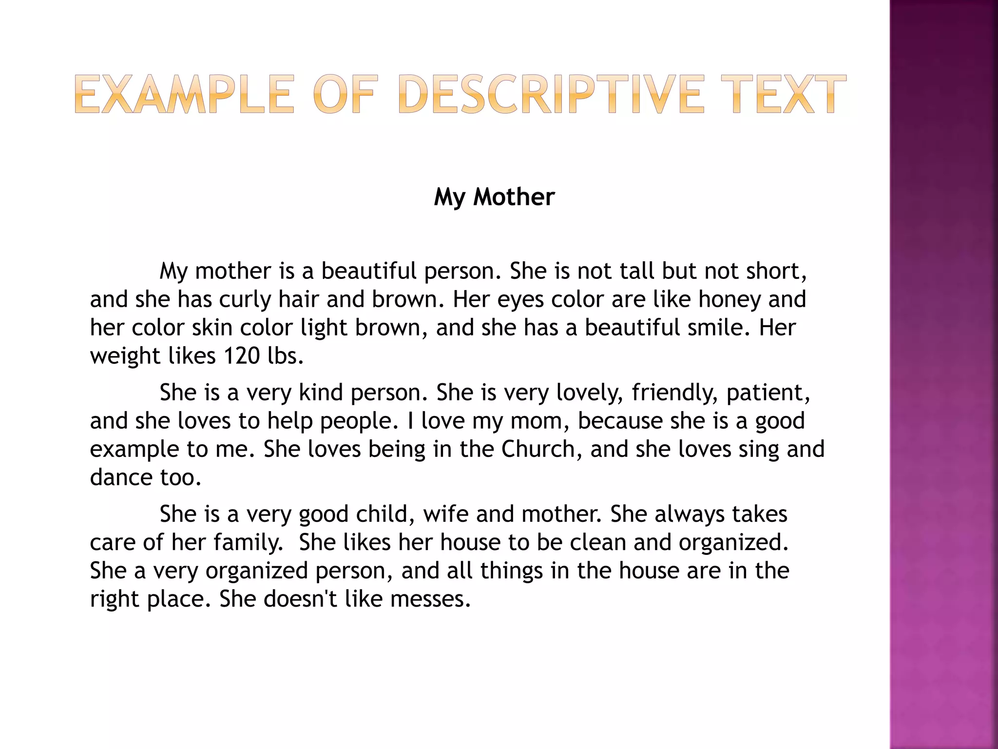 Ppt materi belajar kelas smp kelas vii descriptive text | PPTX