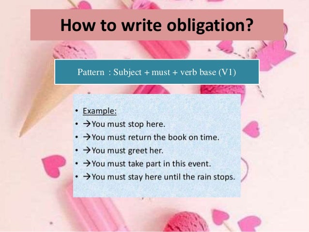 Contoh Obligation Dalam Bahasa Inggris