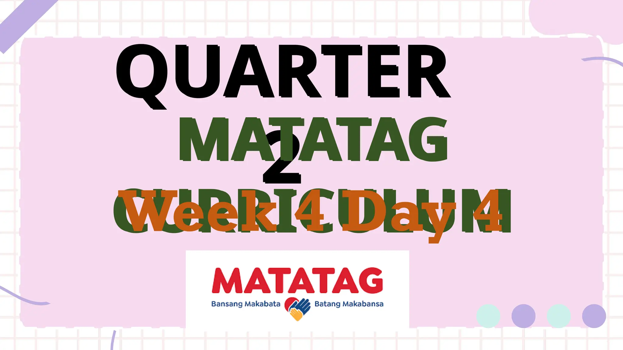 QUARTER
2
QUARTER
2
QUARTER
2
MATATAG
CURRICULUM
MATATAG
CURRICULUM
Week 4 Day 4
 
