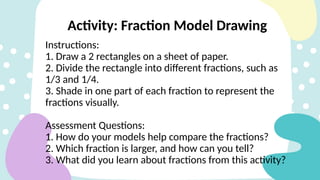 Math Fractions Rectangle Models Math Quarter 3 week 1 : Similar fractions and Dissimilar fractions | PPTX
