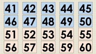 41
46
51
56
43
48
53
58
42
47
52
57
44
49
54
59
45
50
55
60
 