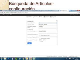 Búsqueda de Artículos-
configuración
 