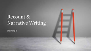 Recount &
Narrative Writing
Meeting 8
 