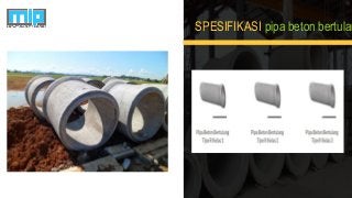 SPESIFIKASI pipa beton bertulan
 