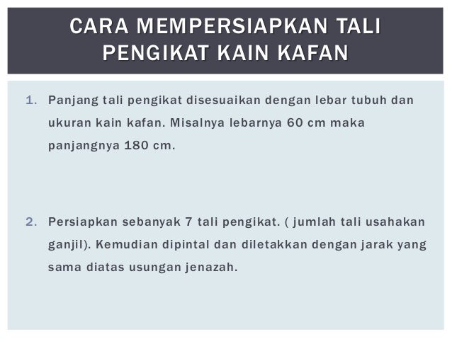 Bab Perawatan Jenazah Mengkafani Jenazah 1