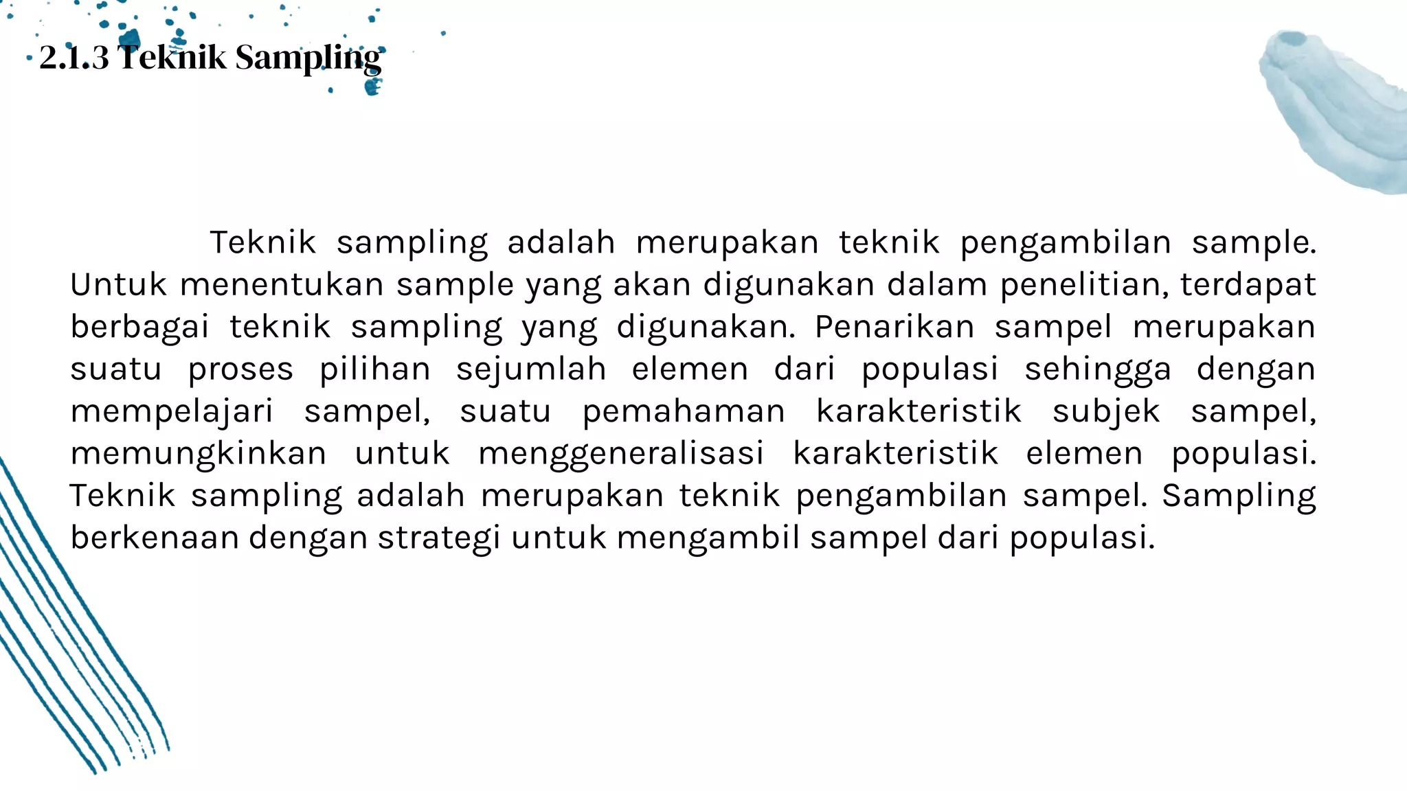 Ppt Metodologi Penelitian kelompok 7 Teknik Sampling Kelas 6H | PDF