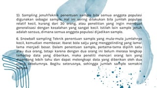 Ppt Metodologi Penelitian kelompok 7 Teknik Sampling Kelas 6H | PDF