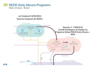 Lei Estadual 9.878/2013
Sistema Estadual de REDD+
Decreto nº 1.689/2018
Comitê Estratégico de Gestão do
Programa Global REDD Early Movers –
REM
REDD Early Movers Programm
Mato Grosso - Brasil
 