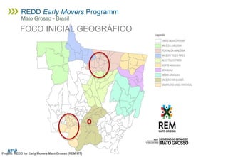 FOCO INICIAL GEOGRÁFICO
Projeto REDD for Early Movers Mato Grosso (REM MT)
REDD Early Movers Programm
Mato Grosso - Brasil
 