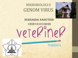 MIKROBIOLOGIII
GENOM VIRUS
NURSAIDA NASUTION
1202101010030
 