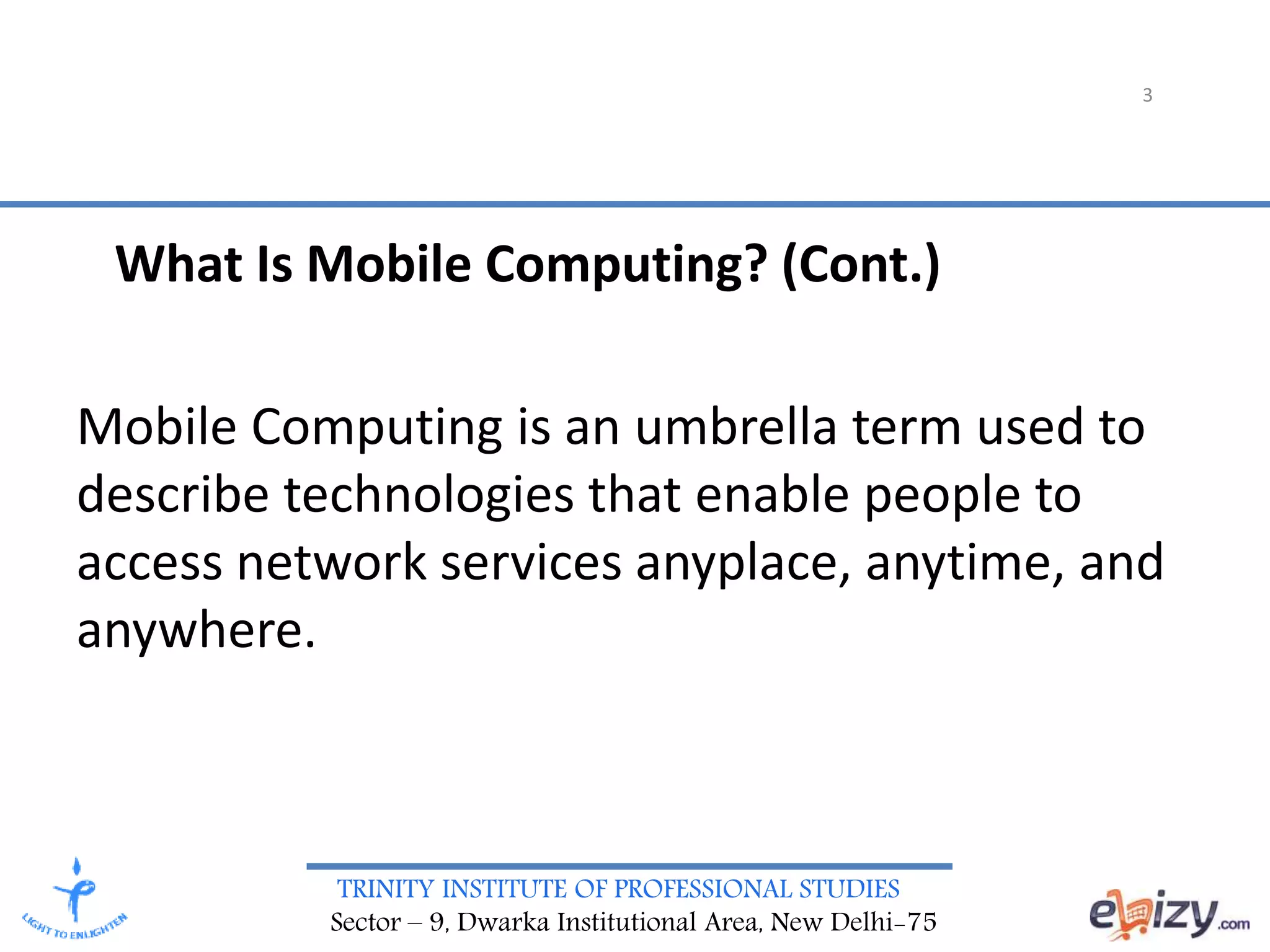 BCA-Mobile Computing- BASICS OF MOBILE COMPUTING | PPT image.