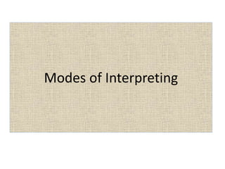 Modes of Interpreting
 