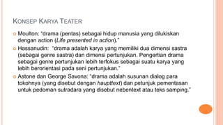 PPT IV SENI BUDAYA KB 1: KONSEP SENI TEATER: UNSUR, JENIS, DAN ESTETIKA