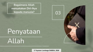 PPT Materi Kelas Doktrin Allah Dasar (DAD) 2026 | PDF