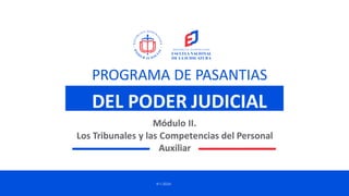 9-1-2024
PROGRAMA DE PASANTIAS
Módulo II.
Los Tribunales y las Competencias del Personal
Auxiliar
DEL PODER JUDICIAL
 
