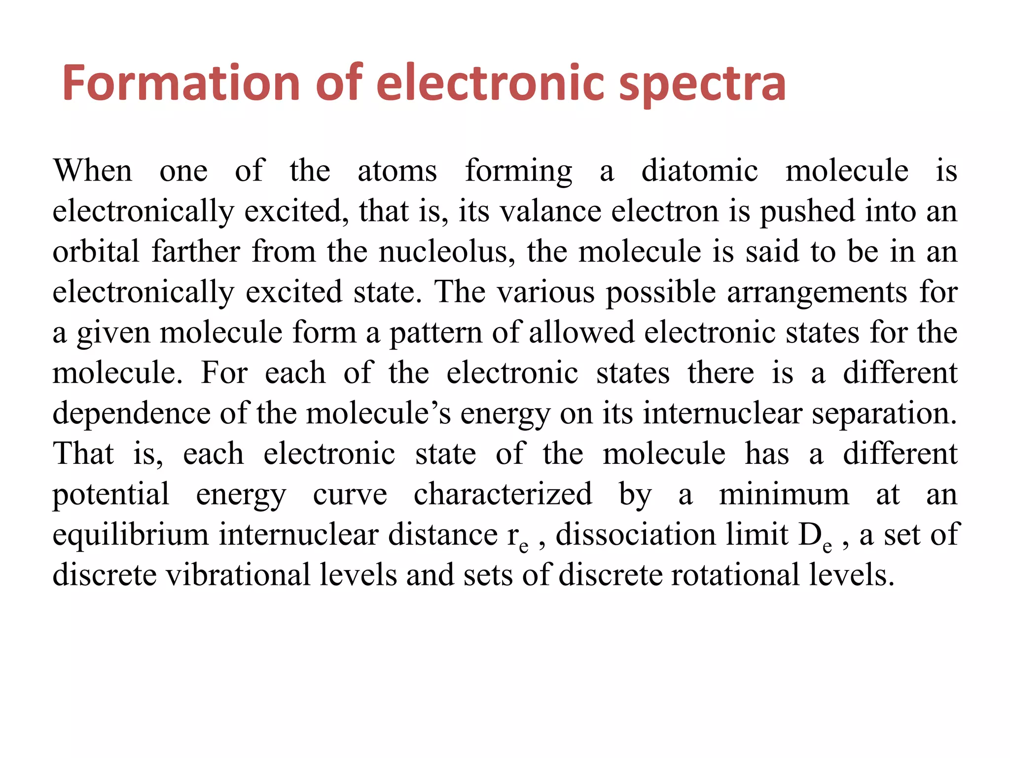 molecular electronic spectra | PPTX
