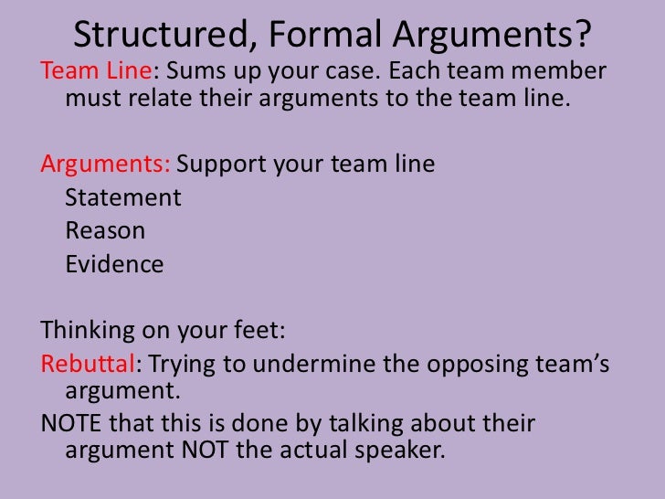 How to write debate arguments