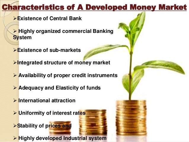 characteristics of money market characteristics of money