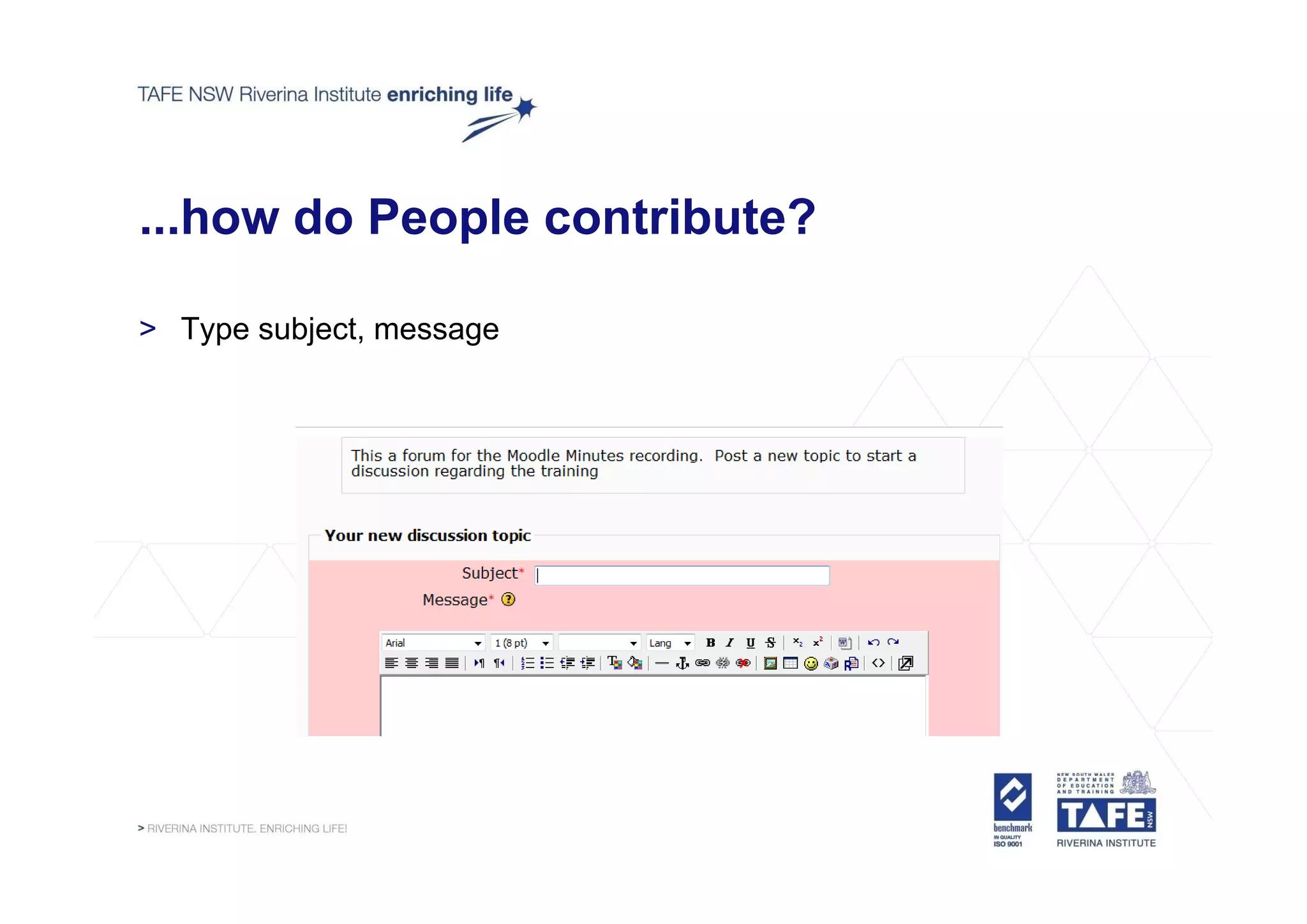 ...how do People contribute?

> Type subject, message
 