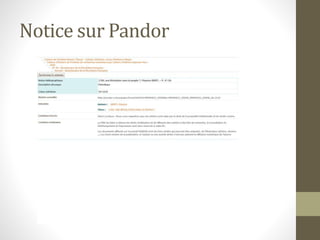 Notice sur Pandor 
 