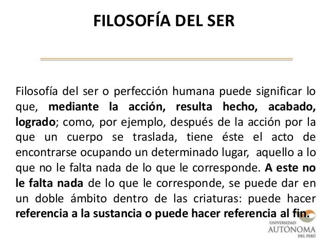 FILOSOFIA DEL SER