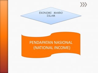 EKONOMI MAKRO
ISLAM
PENDAPATAN NASIONAL
(NATIONAL INCOME)
 