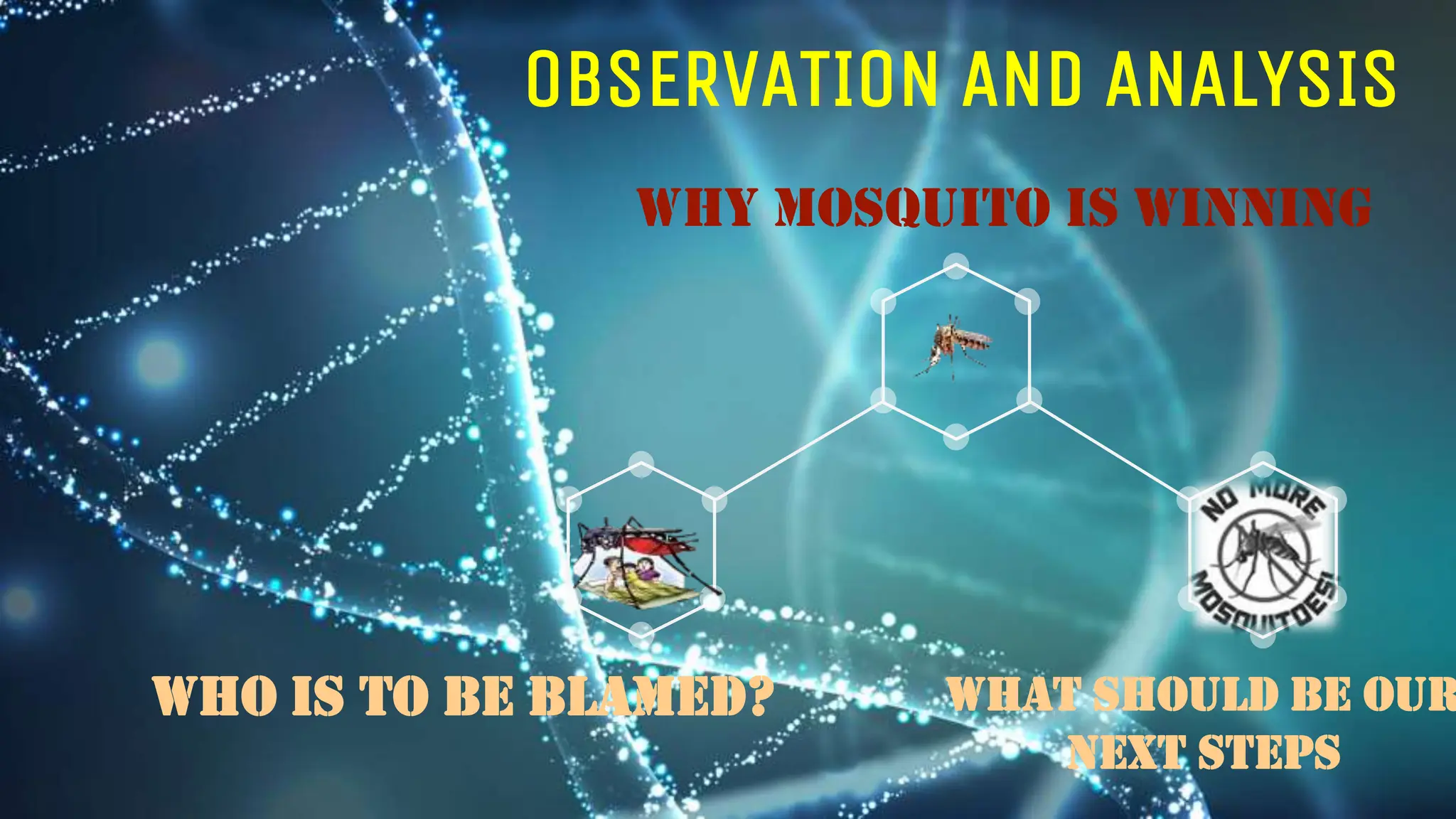 obSERVATION AND ANALYSIS
Who is to be blamed?
WHY MOSQUITO IS WINNING
What should be our
next steps
 