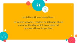 News Item definition, example of the text and exercise | PPTX