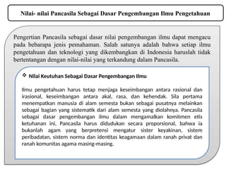 Nilai-Nilai Pancasila sebagai Dasar Pengembangan Ilmu Pengetahuan di ...