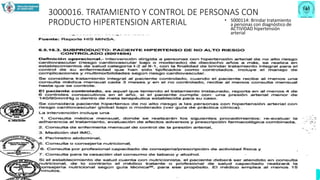 3000016. TRATAMIENTO Y CONTROL DE PERSONAS CON
PRODUCTO HIPERTENSION ARTERIAL • 5000114: Brindar tratamiento
a personas con diagnóstico de
ACTIVIDAD hipertensión
arterial
 