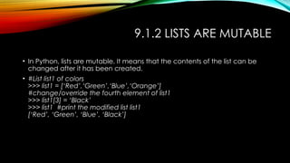 PPT NOV 18 LIST.pptx is about how lists are accessed ,traversed and ...