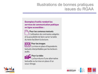 Illustrations de bonnes pratiques
                  issues du RGAA
 